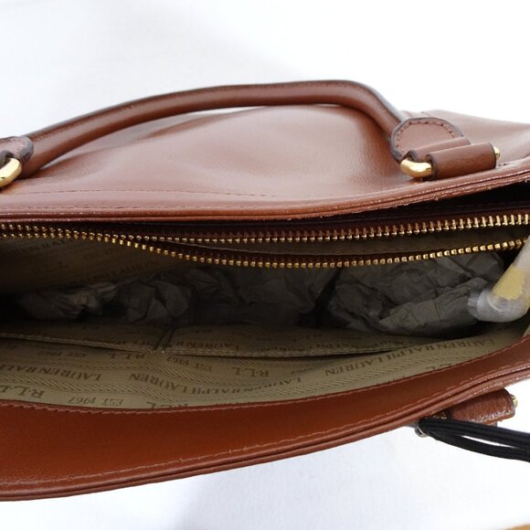 Ralph Lauren Brown Leather Chiswell Tote Bag Handbag Classic - Picture 10 of 12